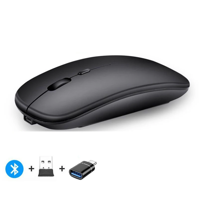 Rechargeable Wireless Mouse Bluetooth-compatible 2.4GHz Dual Modes Computer Mice with Nano Receiver for PC Laptop Macbook - Image 7