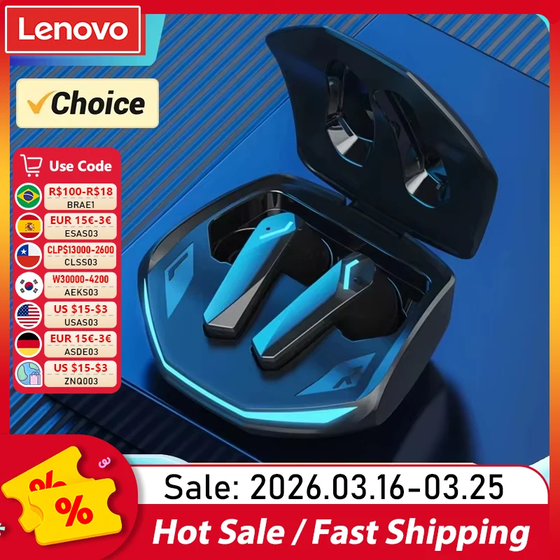 Choice Lenovo GM2 Pro TWS Wireless Headphones Earphone Bluetooth-compatible 5.3 Waterproof Sport Headset with Mic Long Endurance