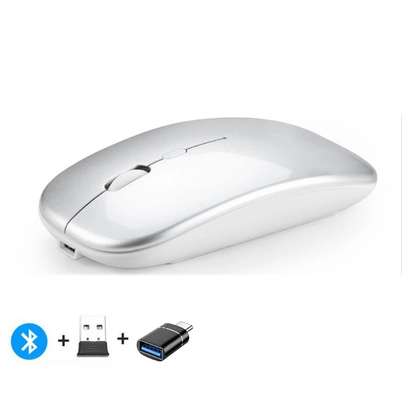 Rechargeable Wireless Mouse Bluetooth-compatible 2.4GHz Dual Modes Computer Mice with Nano Receiver for PC Laptop Macbook - Image 9