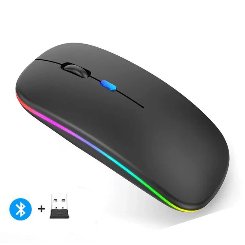 Rechargeable Wireless Mouse Bluetooth-compatible 2.4GHz Dual Modes Computer Mice with Nano Receiver for PC Laptop Macbook - Image 14