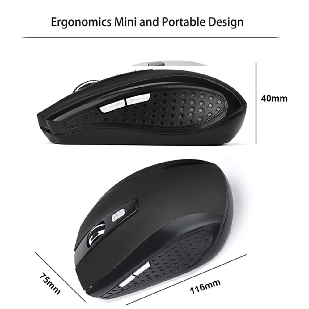 2.4G Wireless Mouse 2.4Ghz Gaming Mouse 6D Optical Wireless Mouse Slim Mini Noiseless Mice DPI1600 for Macbook PC Laptop - Image 6