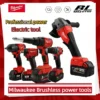 Milwaukee Brushless Cordless Electric Impact Hammer Drill Angle Grinder Electric Circular Saw With18v Battery Combo Kits Power