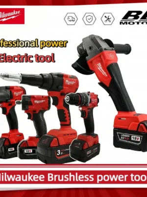 Milwaukee Brushless Cordless Electric Impact Hammer Drill Angle Grinder Electric Circular Saw With18v Battery Combo Kits Power