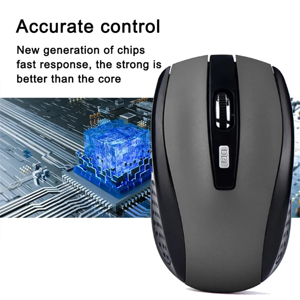 2.4G Wireless Mouse 2.4Ghz Gaming Mouse 6D Optical Wireless Mouse Slim Mini Noiseless Mice DPI1600 for Macbook PC Laptop - Image 2