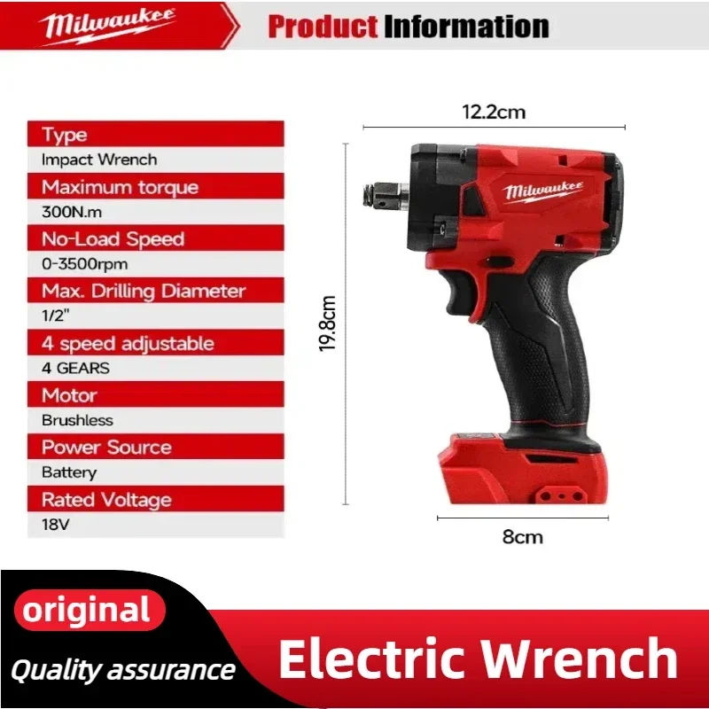 Milwaukee Brushless Cordless Electric Impact Hammer Drill Angle Grinder Electric Circular Saw With18v Battery Combo Kits Power - Image 5
