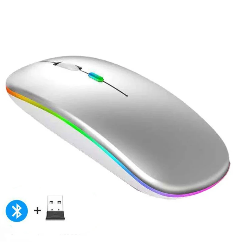 Rechargeable Wireless Mouse Bluetooth-compatible 2.4GHz Dual Modes Computer Mice with Nano Receiver for PC Laptop Macbook - Image 16