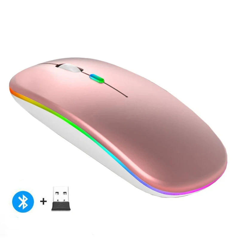 Rechargeable Wireless Mouse Bluetooth-compatible 2.4GHz Dual Modes Computer Mice with Nano Receiver for PC Laptop Macbook - Image 18