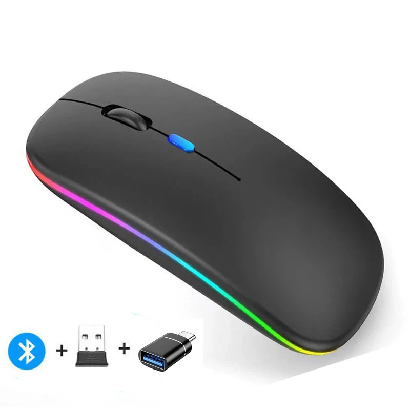 Rechargeable Wireless Mouse Bluetooth-compatible 2.4GHz Dual Modes Computer Mice with Nano Receiver for PC Laptop Macbook - Image 13
