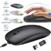 Rechargeable Wireless Mouse Bluetooth-compatible 2.4GHz Dual Modes Computer Mice with Nano Receiver for PC Laptop Macbook