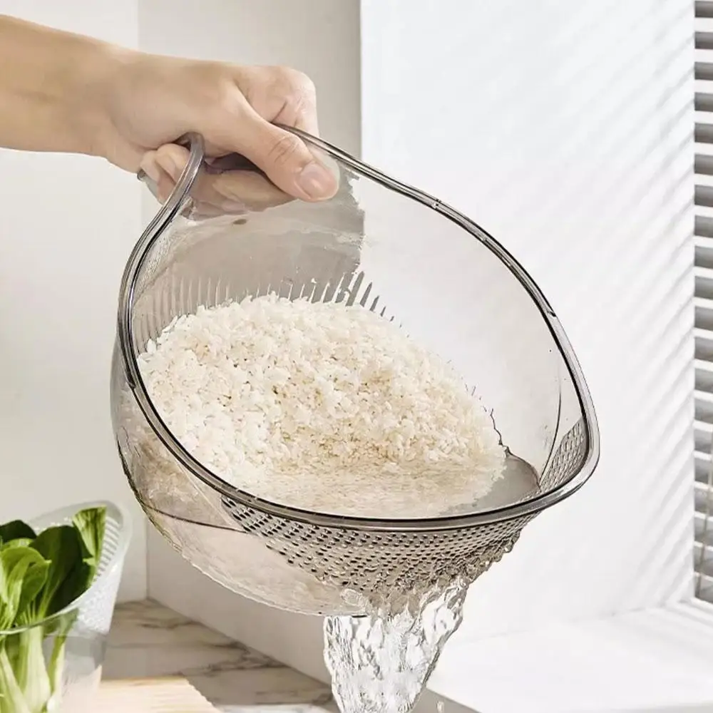 Rice Washing Bowl Plastic Colander Sieve Vegetable Drainer Basket Kitchen Tools Food Beans Sieve Fruit Drainer - Image 2