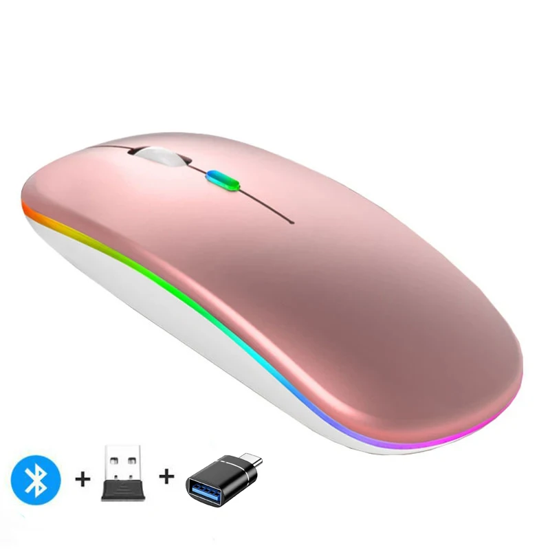 Rechargeable Wireless Mouse Bluetooth-compatible 2.4GHz Dual Modes Computer Mice with Nano Receiver for PC Laptop Macbook - Image 17