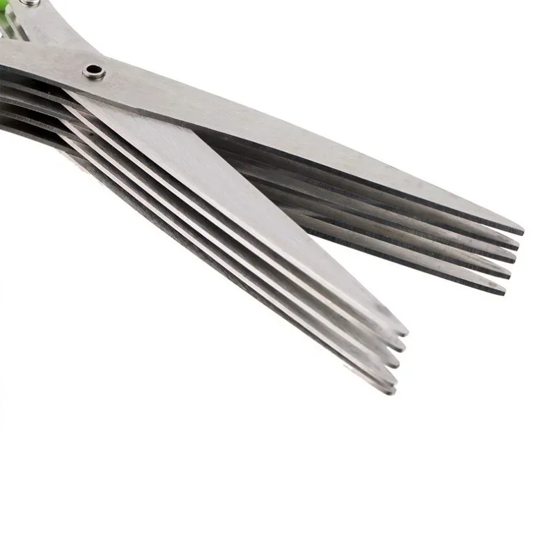 Multi-functional Stainless Steel 3/5 Layer Kitchen Scissors Pepper Shredded Chopped Scallion Cutter Laver Cut Cooking Tool - Image 7