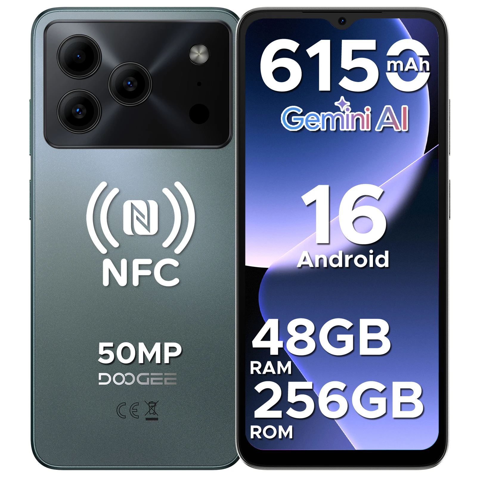 DOOGEE Note56 Plus Smartphone 6.56" Screen 6150mAh Battery 48GB RAM(6GB+ 42GB) 256GB ROM 50MP Camera Android 16 Mobile Phone - Image 7