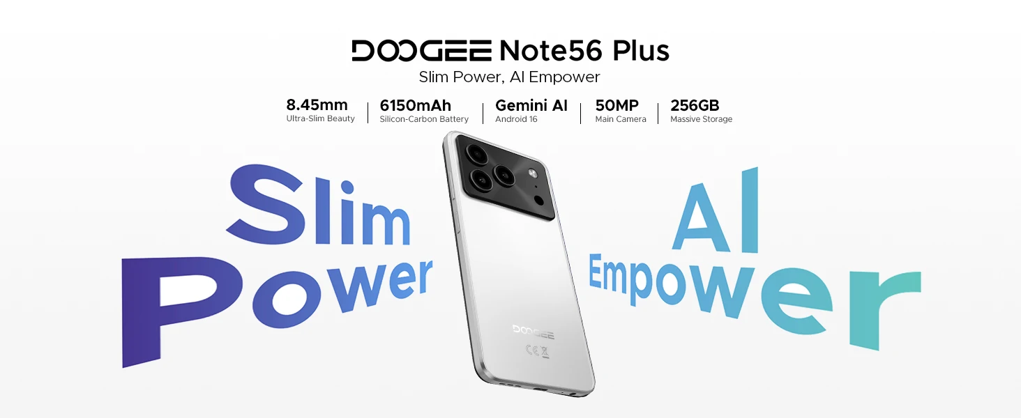 DOOGEE Note56 Plus Smartphone 6.56" Screen 6150mAh Battery 48GB RAM(6GB+ 42GB) 256GB ROM 50MP Camera Android 16 Mobile Phone - Image 11