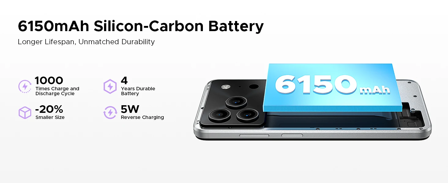 DOOGEE Note56 Plus Smartphone 6.56" Screen 6150mAh Battery 48GB RAM(6GB+ 42GB) 256GB ROM 50MP Camera Android 16 Mobile Phone - Image 15