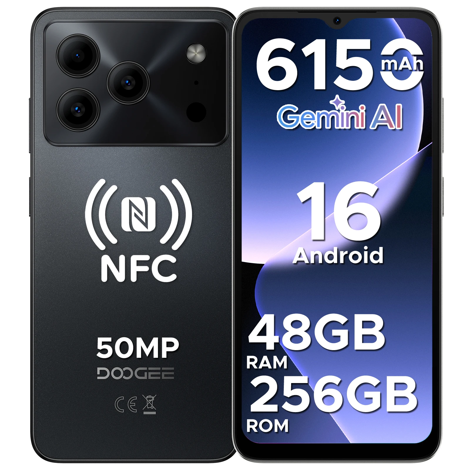 DOOGEE Note56 Plus Smartphone 6.56" Screen 6150mAh Battery 48GB RAM(6GB+ 42GB) 256GB ROM 50MP Camera Android 16 Mobile Phone - Image 10