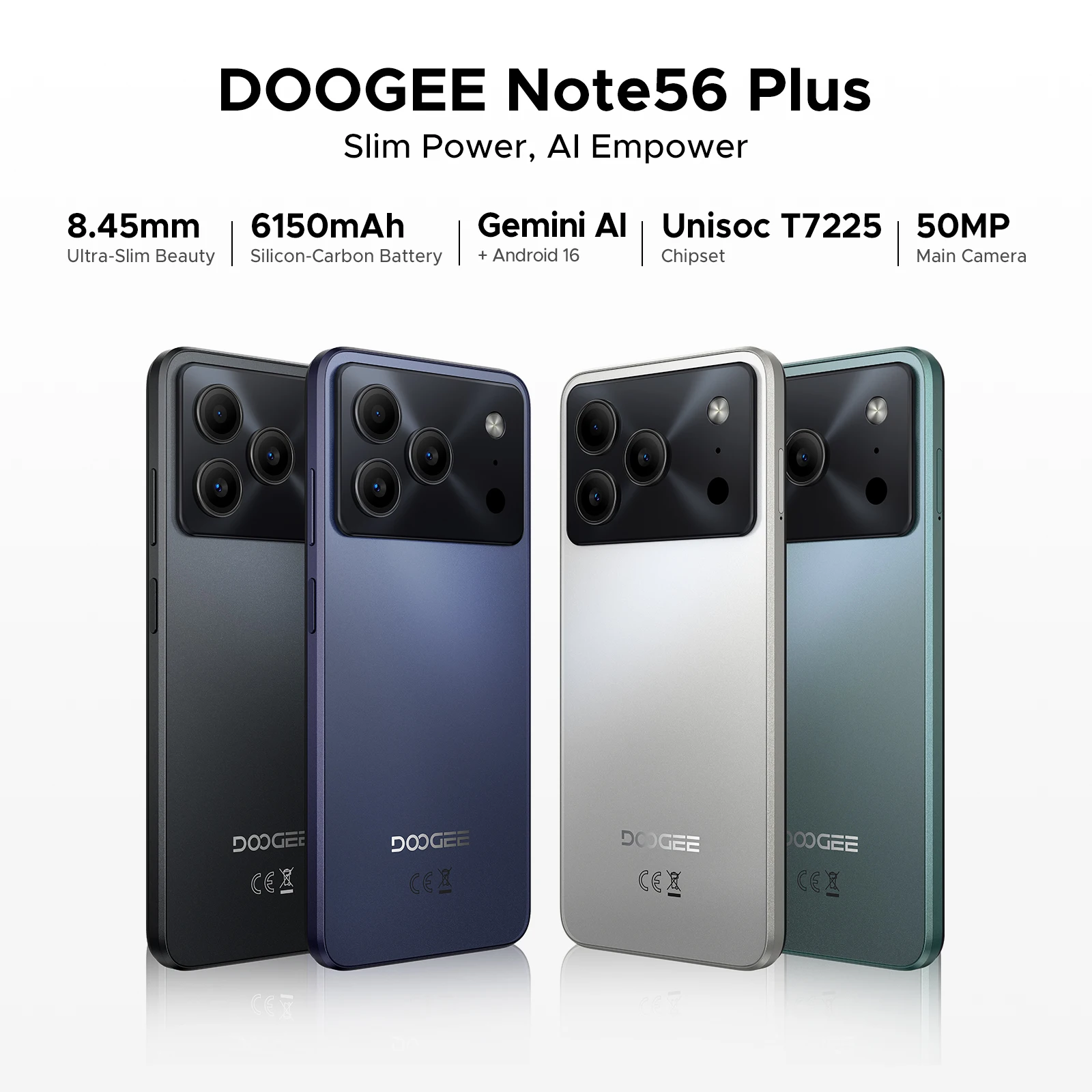 DOOGEE Note56 Plus Smartphone 6.56" Screen 6150mAh Battery 48GB RAM(6GB+ 42GB) 256GB ROM 50MP Camera Android 16 Mobile Phone - Image 2