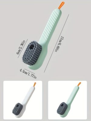 1pc Cepillo para Zapatos con Soporte para Líquido, Cepillo Multifuncional para Zapatos, Cepillo para Lavar Zapatos Domésticos, Cepillo de Limpieza Tipo Prensa, Cepillo para Zapatos de Mango Largo, Herramientas para Zapatos de Cerdas Suaves