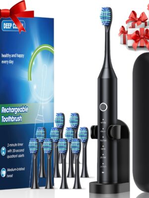 Cepillo de dientes eléctrico inteligente para adultos, cerdas suaves, seis frecuencias de vibración, modo de limpieza totalmente automático, carga USB, limpieza profunda de dientes, limpiador dental, , con opciones de 4/8/10 cabezales de cepillo