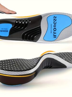 Plantillas con soporte de arco para hombre y mujer - Material de PU suave, alta elasticidad y absorción de impactos, diseño ergonómico para zapatillas deportivas, botas de trabajo, calzado casual, plantillas cómodas para estar de pie todo el día, trabajo, deportes, senderismo y uso diario