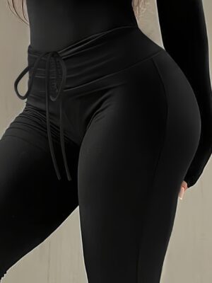Pantalones Cargo de Pierna Ancha para Mujer - Pantalones Negros con Múltiples Bolsillos Utilitarios y Corte Recto para Ropa de Trabajo, Casual y Profesional - Lavable a Máquina, Ideales para Primavera/Otoño (Sin Paneles Transparentes)