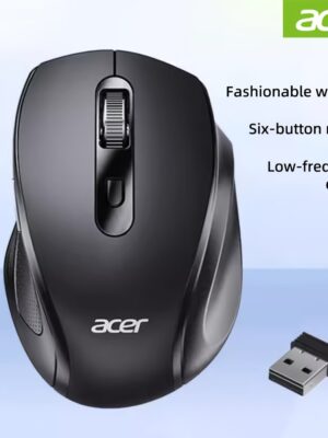 El ratón gaming inalámbrico Acer de 6 botones, con diseño ergonómico y ajuste de DPI multimplegado, es fácil y práctico, lo que lo hace ideal para el trabajo diario de oficina y la entretenimiento.