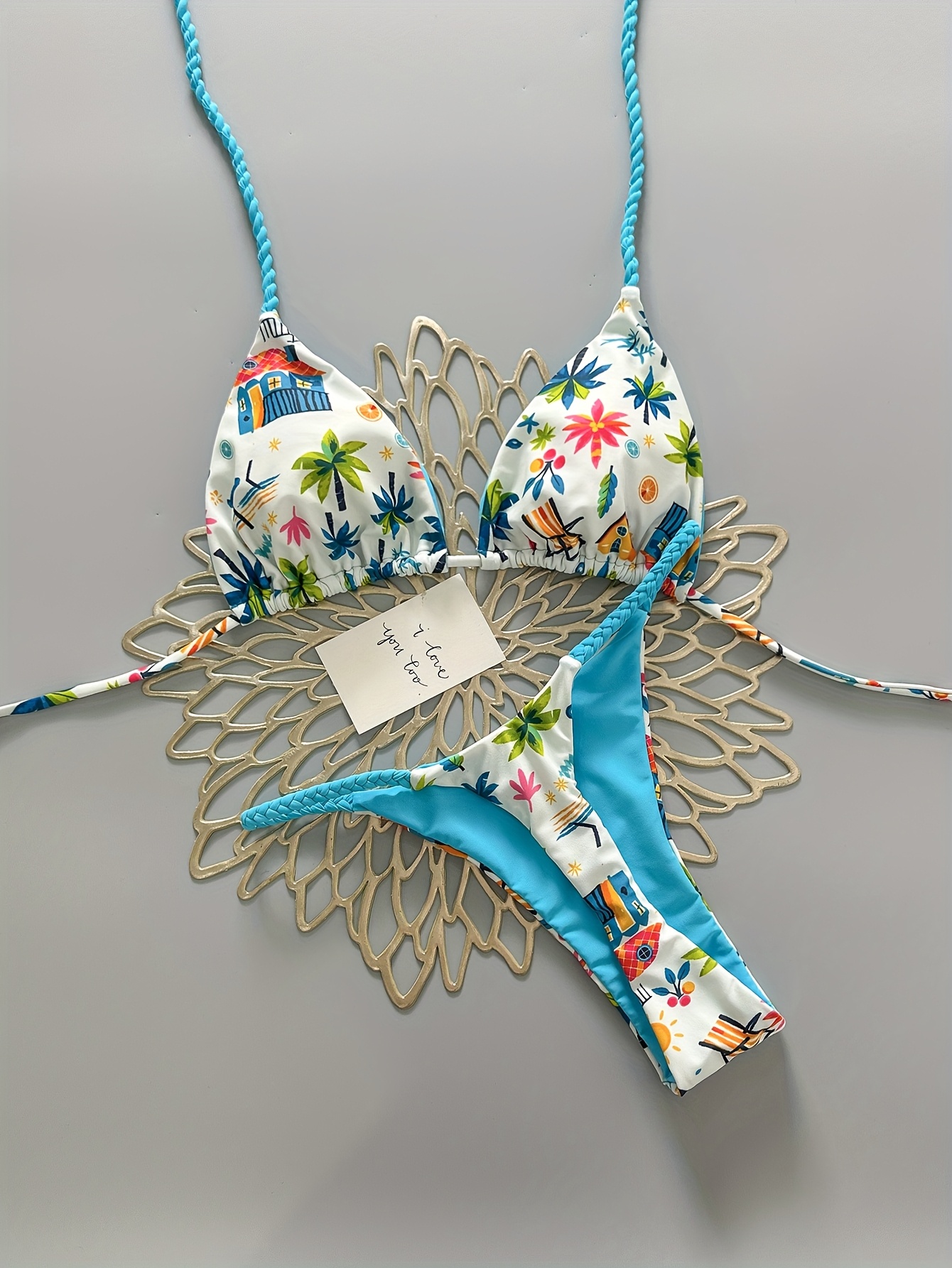 Bikini Cami Halter Dividido para Mujer, Ilumina la Piel, Fácil y Lindo