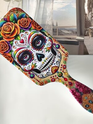 1 Peine con cojín de aire y patrón de calavera colorido, peine lindo para masaje del cuero cabelludo, antiestático, cepillo de pelo de agarre cómodo, peine de mango de ABS duradero, cerdas de nailon, adecuado para todo tipo de cabello, regalos ideales para Halloween, Día de Muertos mexicano