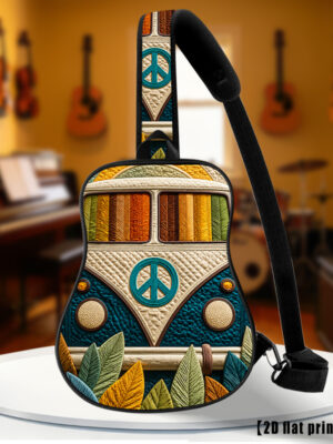 Quilted Peace Van, Bolso bandolera, Mochila de senderismo, Bolso de pecho, Correa de hombro ajustable, Gran capacidad, Adecuado para ciclismo y senderismo al aire libre para hombres y mujeres