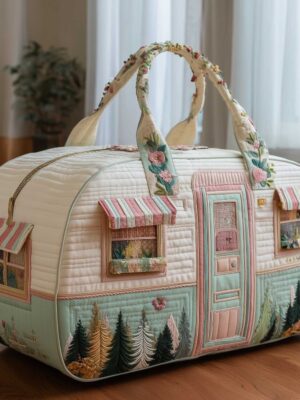 Bolsa de viaje acolchada tipo edredón HM cómoda para camping, bolsa tote, cierre de cremallera multifuncional diario, bolsa de equipaje de moda con encanto de tendencia para viajes de vacaciones, bolsa tote de viaje de gran capacidad y tamaño grande, bolso de mano ligero para camping y trayectos