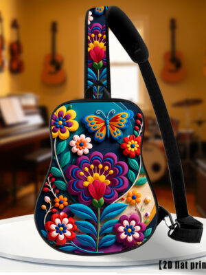 Bolso bandolera bordado con flor y mariposa, mochila para senderismo, chaleco, impresión plana 2D, correa de hombro ajustable, gran capacidad, adecuado para ciclismo y senderismo al aire libre para hombres y mujeres