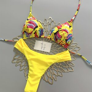 [Seman Direction] Traje de baño de mujer con estampado de frutas frescas, bikini estilo vacaciones en la playa